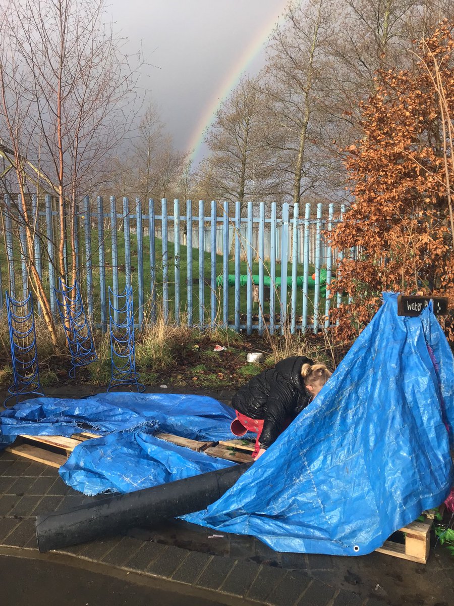 GalstonECC's tweet photo. The children have been making the most of outdoors whatever the weather this month! 🌧 ☀️ They have been mark making, splashing in muddy puddles and creating amazing pirate ships from resources and loose parts outdoors 🏴‍☠️ https://t.co/riRnG70bRH