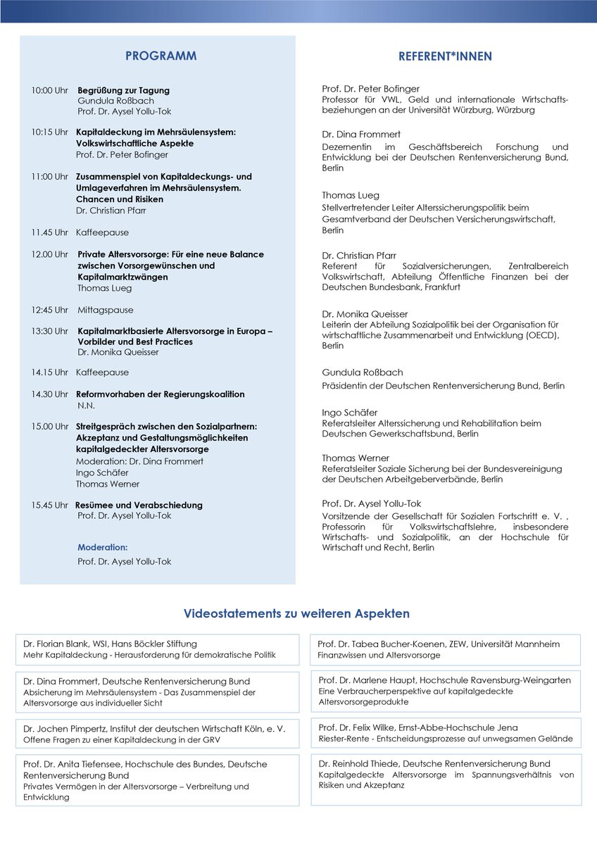 📢Die diesjährige Kooperationsveranstaltung „Absicherung im #Mehrsäulensystem“ der Gesellschaft für sozialen Fortschritt und der DRV Bund beschäftigt sich mit kapitalmarktbasierter #Altersvorsorge

🗓14.03. | 🕙10.00-16.00 

👉Anmeldung 
 sozialerfortschritt.we-bcast.de/registration/

mit <a href="/Ay_yo_to/">Aysel Yollu-Tok</a>