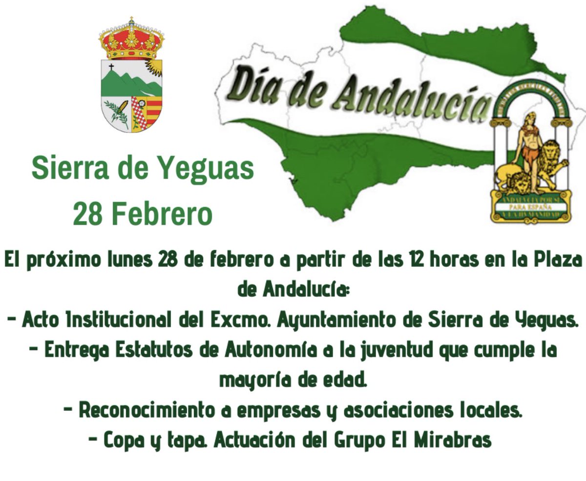 Actos conmemorativos del #DiaDeAndalucia #28F #SierradeYeguas
