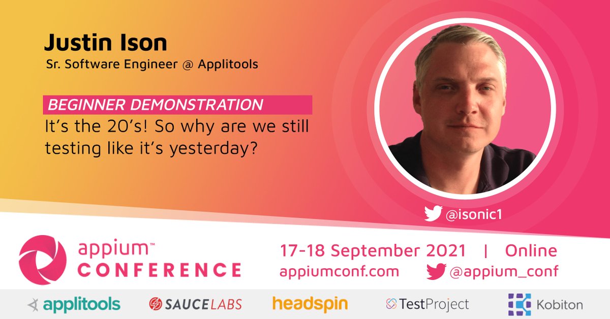 appium_conf's tweet photo. [VIDEO] "It's the 20's! So why are we still testing like it's yesterday?" by @isonic1 at #AppiumConf2021.
https://t.co/cGoOmCwcxr

#VisualTesting #CrossDeviceTesting #Applitools #UltraFastGrid #TestAutomation #Appium https://t.co/1YQ1Y7XLgY