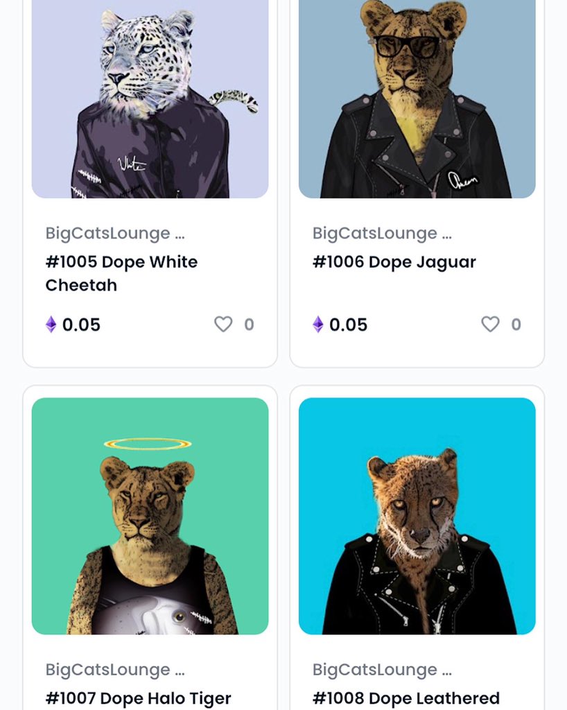 BigCatsLounge's tweet photo. @NFTJuliette @BigCatsLounge  for sale 0.05 ETH.
Checkout our page! @NFTJuliette https://t.co/fc9hsLzhvk