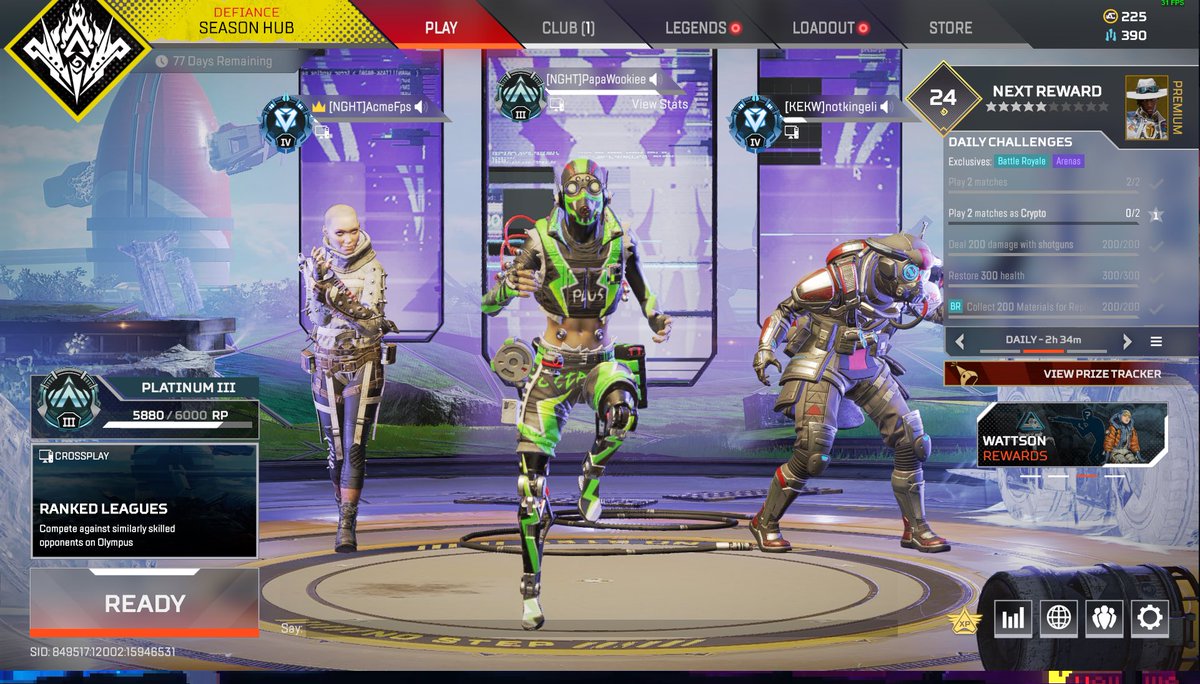 PapaWookiee_'s tweet photo. Much love and congrats to @AcmeFps and @notkingeli for hitting diamond tonight. Phenomenal chemistry and teamwork. Took 2 dubs tonight and lots of top 5 games. Ggs. I’m next 😉💎 #ApexLegends #ApexLegendsRP #twitchstreamer #NightHorizonGaming https://t.co/5h40eGNtfU