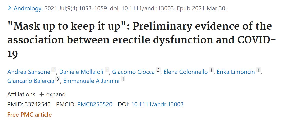 @ol_perv Not really Covid-19 is dangerous to men in various ways:
pubmed.ncbi.nlm.nih.gov/33742540/