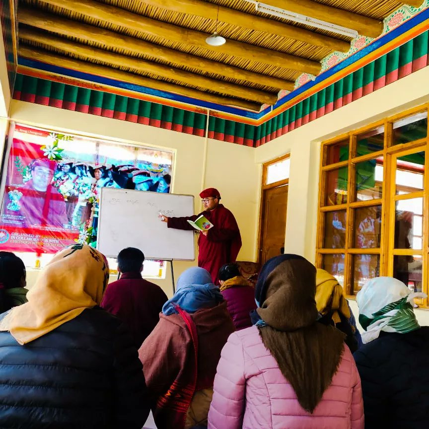 VoiceOfRong's tweet photo. Education Retreat by His Eminence  Kyabje Khamtak Rinpoche Jigme Nawang Namgyal Chog at Liktsey Gonpa. 

#educationretreat #spiritualretreat #CultureWorkshop #Rong #changthang https://t.co/MIrIBNL0FY