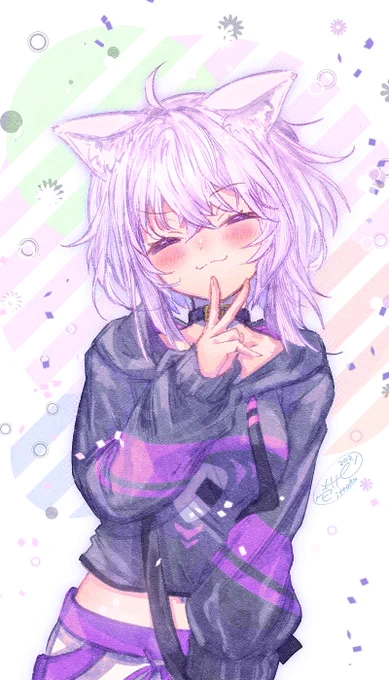 🎉HappyBirthday🐱記念再掲🎉
#絵かゆ #猫又おかゆ生誕祭2022 
