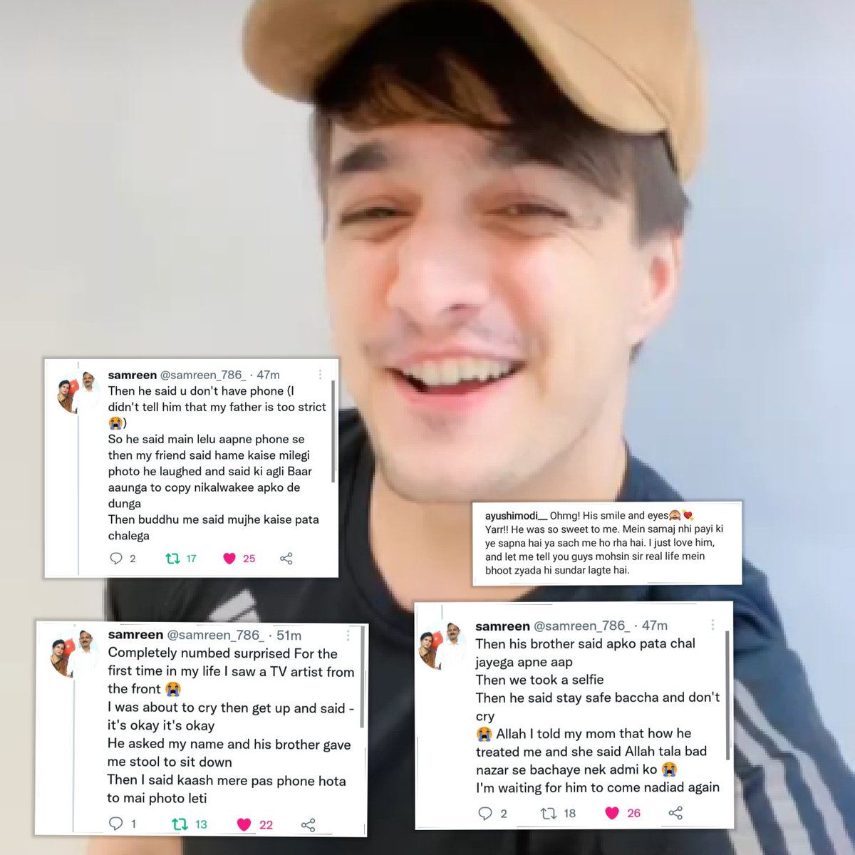 He was so sweet to me ❤️
Take care baccha🤧-
The way everyone appreciates him so much  It shows how humble and down to earth he is❤️🥺We are so proud to stan you @momo_mohsin <3 lots of love 
May Allah bless u always ✨🤗
#Mohsinkhan #MoMinions