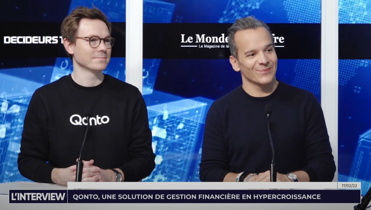 mondeduchiffre's tweet photo. [Décideurs TV] L'interview : Qonto, une solution de gestion financière en hypercroissance @getqonto @Mattintouch #gestion #finance #comptabilité #entreprise #startup #transfonum #interviewLMC https://t.co/ktXwvC4a5E https://t.co/NZdjpAgEAo