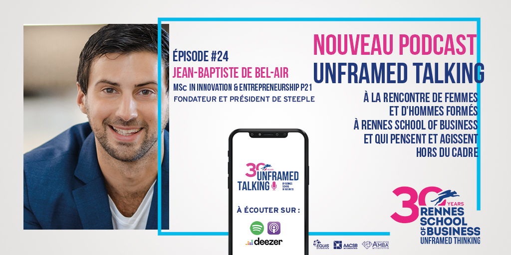 🎧 Nouvel épisode en ligne ! Episode n°24 avec Jean-Baptiste de Bel-Air, Président de <a href="/Steeple_FR/">Steeple</a> et diplômé du MSc in Innovation &amp; Entrepreneurship ! Découvrez l'intégralité de son portrait et écoutez son témoignage ici : bit.ly/3rZ6W4H