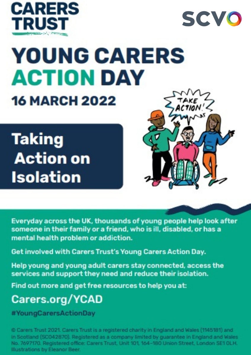 SCVOSandwell's tweet photo. #YoungCarersActionDay is taking place on 16 March 2022. @CarersTrust have lots of free resources to help you get involved. Check them out by visiting - https://t.co/OnRdP7MX4d https://t.co/zNnfGY246E