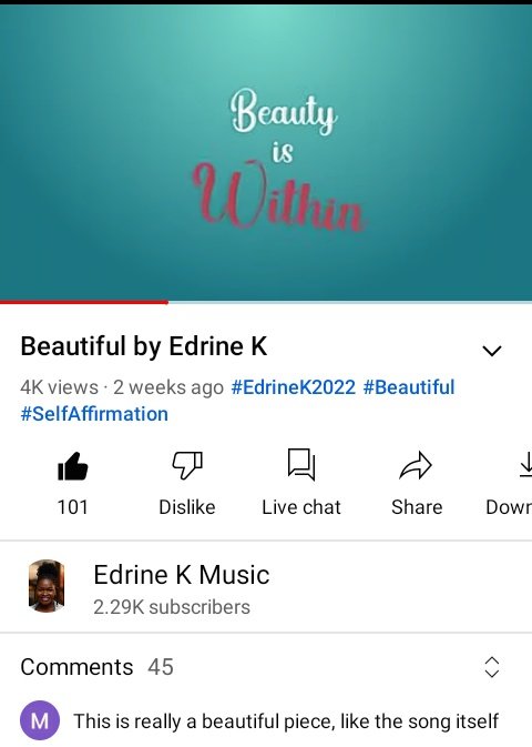 EdrineKMusic's tweet photo. I see 10k coming up in four weeks for this audio.
Thanks for the love, darlings.
Enjoy the song: https://t.co/Wwvy1Nl1TW
#VideoNext https://t.co/lEpbWEb8Qt