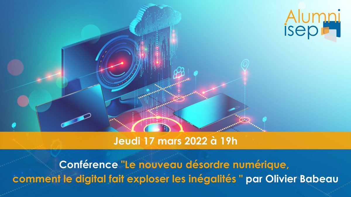 IsepAlumni's tweet photo. [Save the date] 📣
📌 Conférence "Le nouveau désordre numérique, comment le digital fait exploser les inégalités"
🗣 Monsieur @OlivierBabeau 
📅 Jeudi 17 mars à 19h
📍 Campus @ISEP de Notre Dame des Champs
🚨 Inscription obligatoire
Toutes les infos 👉 https://t.co/cJseMdo8v6 https://t.co/TTe7fsLYU6