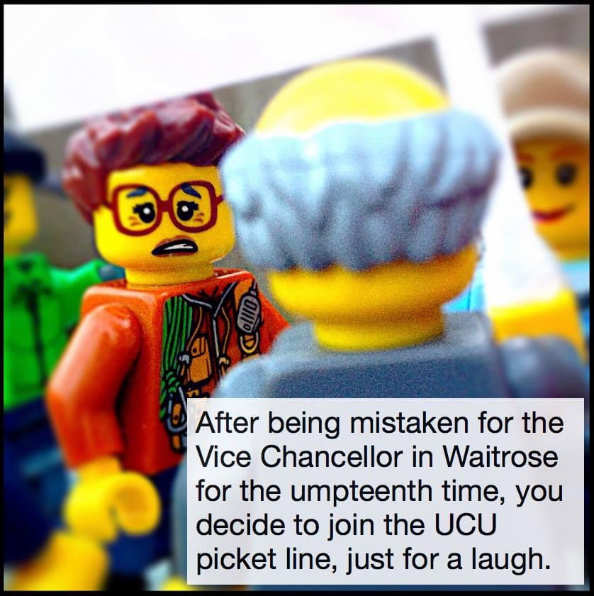 iancooketal's tweet photo. #otd in 2018 #LEGOVC first began to channel his agile, world-smashing powers in support of #UCUstrike. Massive props to everyone picketing outside, inside & in their imaginations today, challenging out shitty employers & their orgs to be nice to #OneOfUsAllOfUs ✊😘 https://t.co/K9i3iaYlTK