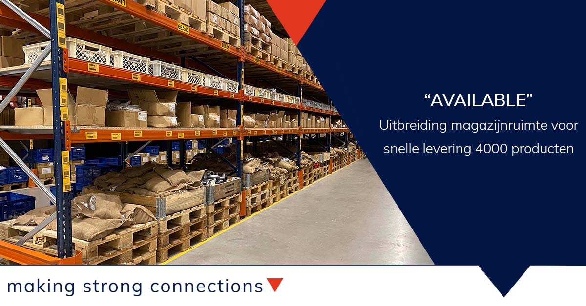 4000 producten snel kunnen leveren. Dat is waar de pijler “Available” om draait in onze belofte “Making Strong Connections”. Om deze belofte waar te maken hebben we onlangs meer opslagcapaciteit in ons magazijn gecreëerd. Hoe? bit.ly/3s8DSIb

#makingstrongconnections #DX