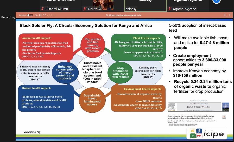 Dr Saliou Niassy, head technology transfer unit at <a href="/icipe/">icipe</a> says,"Insects are more nutritious than many of the conventional feeds that we use for livestock. It is rich in protein@15%,minerals and are excellent sources of oils"  <a href="/IFAJ/">ifaj.org</a> <a href="/WWF_Kenya/">WWF-Kenya</a> <a href="/Min_TourismKE/">Ministry of Tourism and Wildlife</a> <a href="/IDRC_ESARO/">IDRC in Eastern and Southern Africa</a> <a href="/FAOKenya/">FAO in Kenya</a>