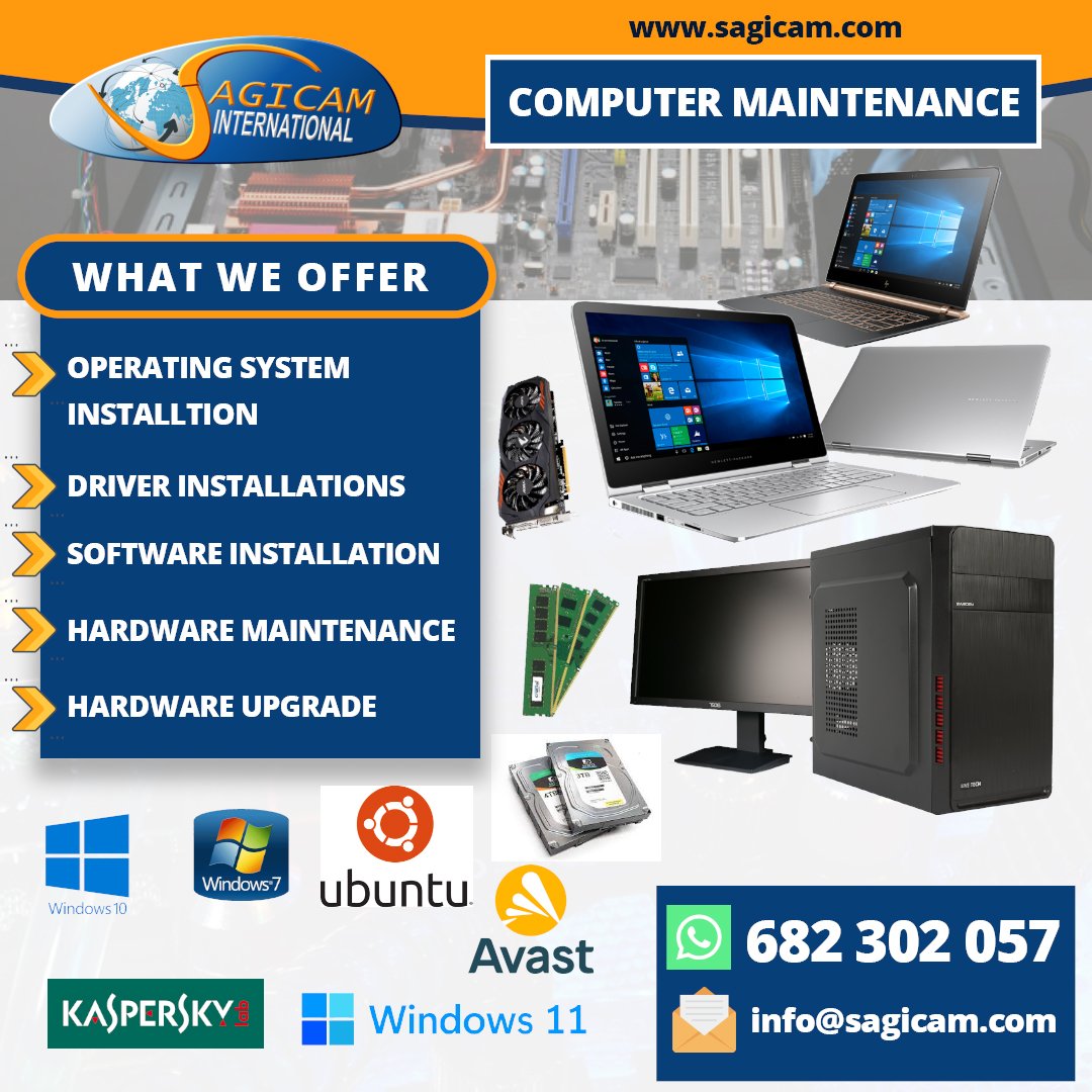 SAGICAM offers the best maintenance services Come to us and you will not be disappointed. you want to install a particular software in your machine or do an update? SAGICAM is the solution to your problem.
