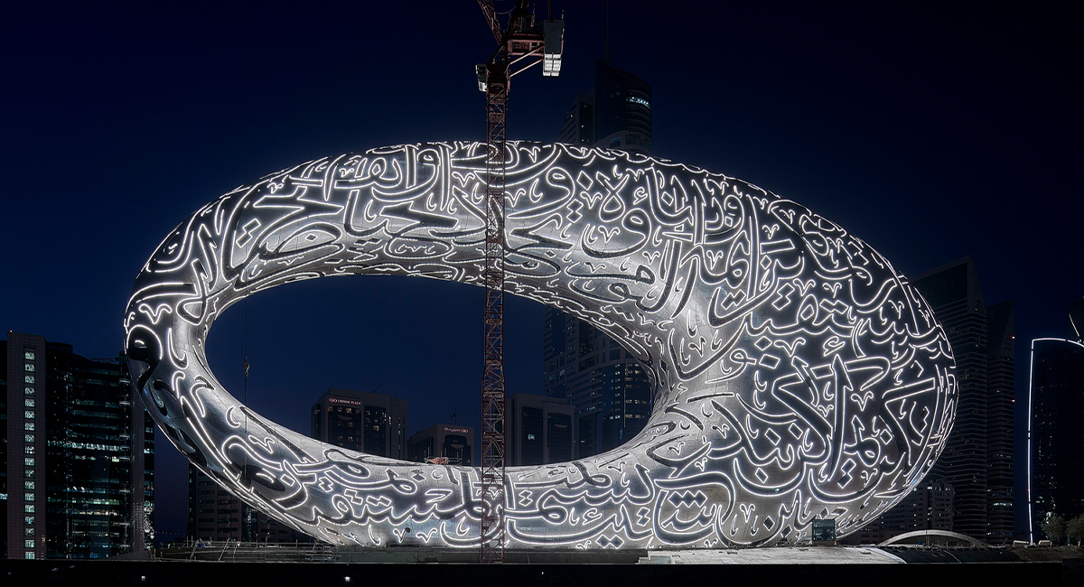 burohappold's tweet photo. The @MOTF officially opens today! The #museum is a global #cultural destination that symbolises the future progress of #Dubai. Our #engineers delivered one of the world’s most advanced #buildings by optimising #computational tools. https://t.co/oesmcDAhXx 📷: @PhilHandforth https://t.co/G2RittUkze