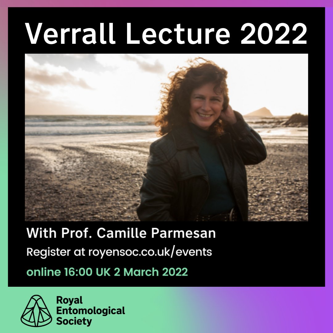 Don't forget to register to the Verrall Lecture 2022. The speaker will be Professor Camille Parmesan, an expert on the impact of climate change on biodiversity

Register to the zoom event for free on our website:
royensoc.co.uk/event/2022-ver…

#entomology #lecture #event #climatechange