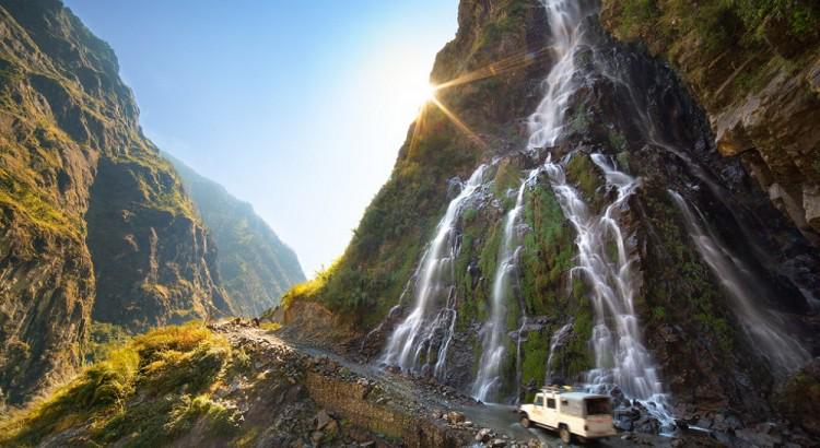 NepalInPix's tweet photo. Roadside Waterfall in Annapurna Conservation Area, #Nepal in 2012. (by Anton Jankovoy) https://t.co/3I8symh4t3
