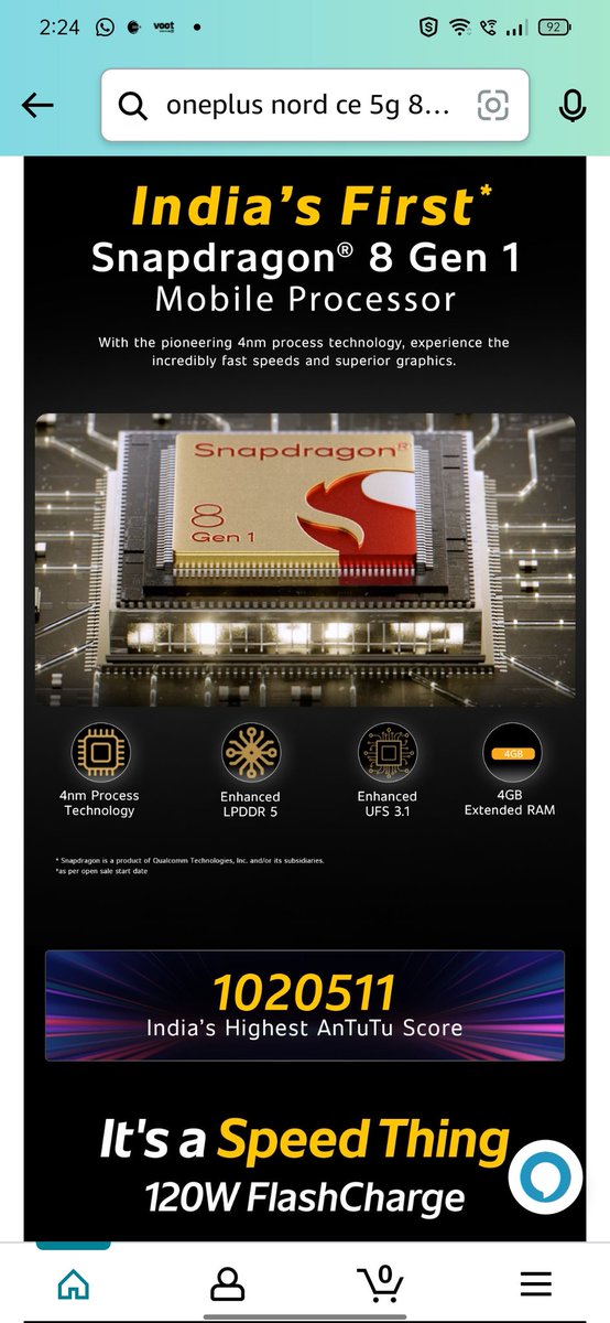 mromkar2303's tweet photo. Snapdragon 8 gen 1  processor 😍
#iQOO9Series #IQOO9AmazonSpecial https://t.co/Jc16dBKfwn