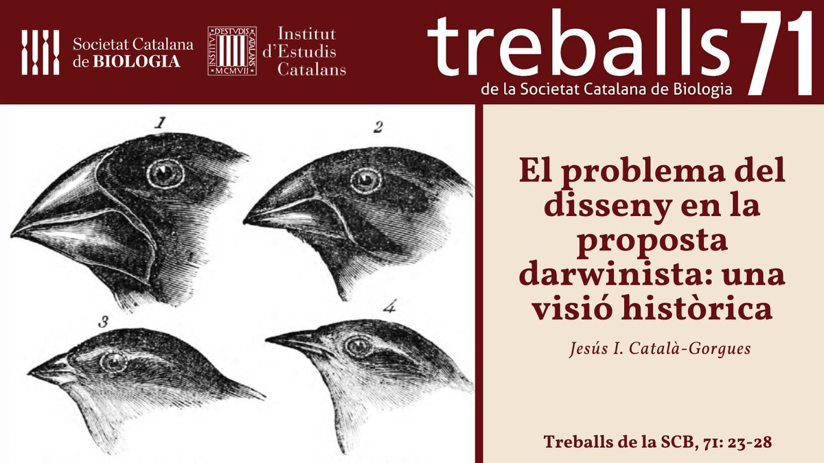 SCB_iec's tweet photo. 📰 “El problema del disseny en la proposta darwinista: una visió històrica”, de Jesús I. Català-Gorgue @uchceu 
🔗 https://t.co/D6T8itT9oE

#TreballsSCB71 @iec https://t.co/2gKLQoXpFp