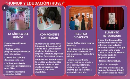 CAFIgalicia's tweet photo. Conoces el plan HUye?Uno de sus objetivos principales es impulsar la organización de actividades vinculadas al humor en centros educativos penitenciarios.En el II #congresoepa podrás descubrir más detalles de la mano del CEPA Clara Campoamor,el IQh y el C. Penitenciario Madrid I. https://t.co/mWOBNY8LfD