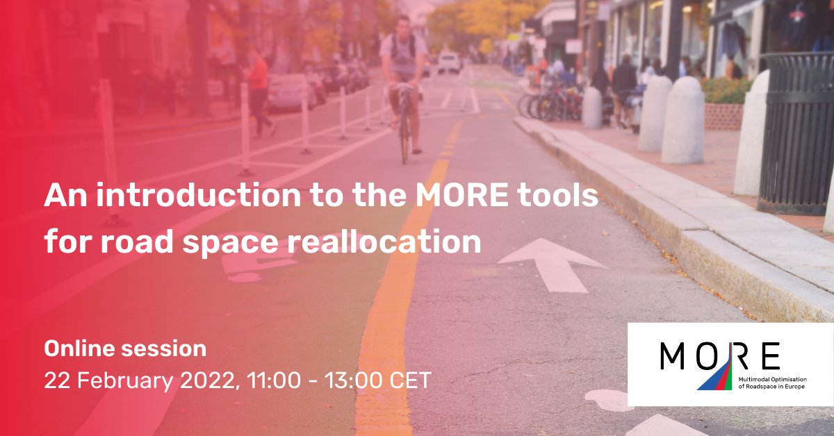 MORE_H2020's tweet photo. Curious to know more about the tools we developed for the reallocation of road space? 

Join our online session at 11:00: https://t.co/BxrfYEhsla 

#StreetsAsEcosystems #BetterStreetsforBetterCities https://t.co/xzIJkNVHt5