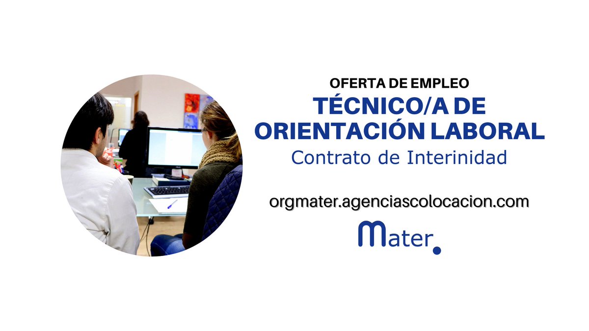 orgmater's tweet photo. 🔔 ¡Nuevas ofertas de #Empleo! 🙌🏽 Descubre los detalles de estas vacantes en la 🔎 «𝐀𝐠𝐞𝐧𝐜𝐢𝐚 de #𝐂𝐨𝐥𝐨𝐜𝐚𝐜𝐢ó𝐧 de 🔵 @orgmater». ⚡ Inscríbete en el siguiente enlace. ▶ https://t.co/4LgYBTuPZH 🤗 ¡Mucha suerte! 🍀 Estamos deseando conocerte. #DePersonasAPersonas 💙 https://t.co/T027DgQ02i
