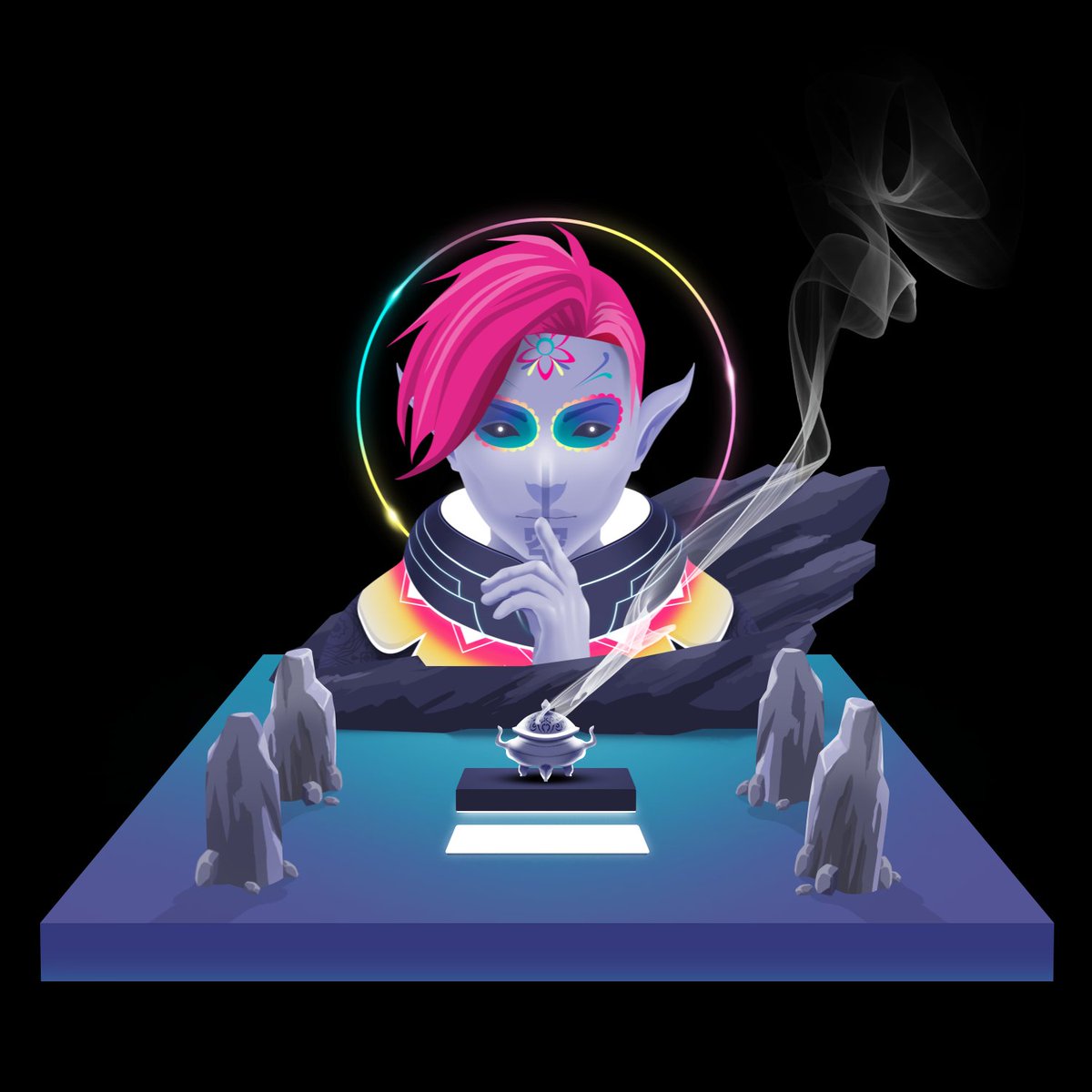 SemiBoldItalics's tweet photo. It's not everyday you get to craft a new deity for humanity. Meet Quetz, Spirit of Curiosity and Wisdom. Cheers, @NeonPantheonNFT! https://t.co/vxFKQbDGam