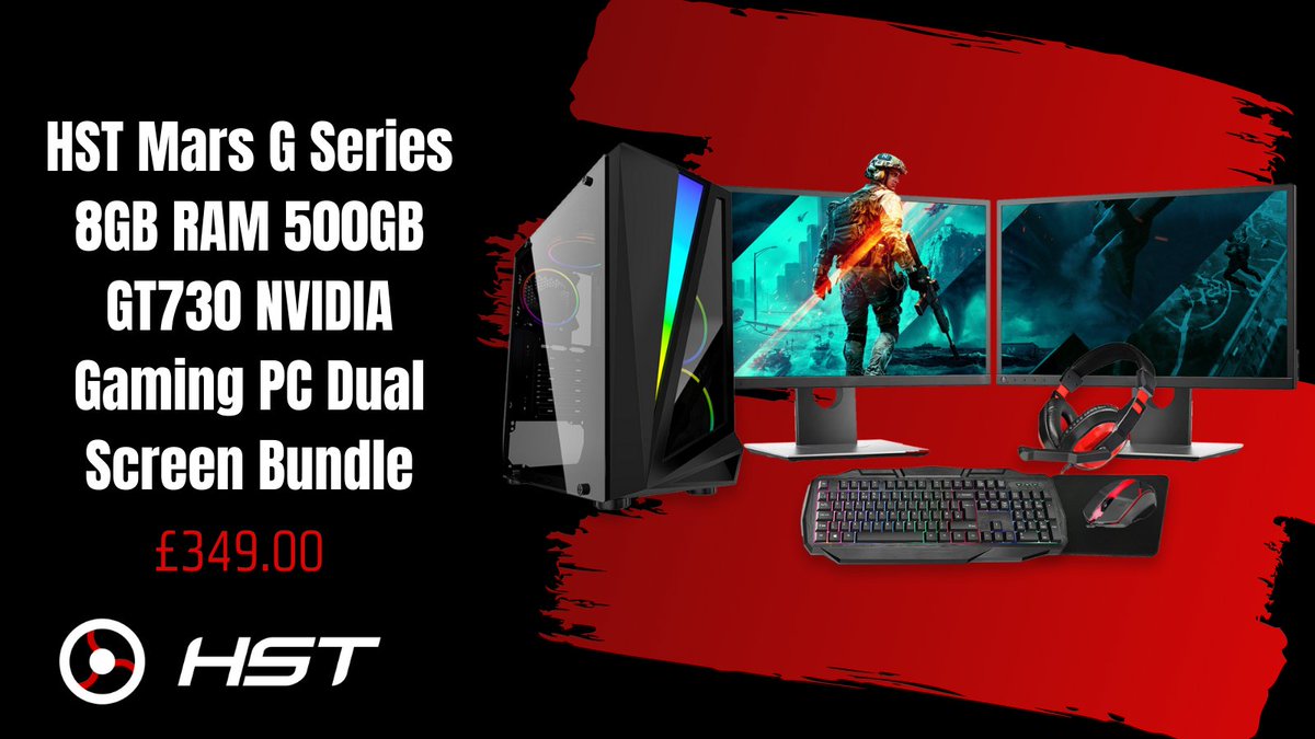 HighSpecTechUK's tweet photo. It's finally the weekend 😍 Kickstart your weekend of gaming off right with a gaming #PCbundle.
Our Mars Intel G Series bundle comes with two 22" monitors, a gaming mouse, keyboard and headset.
Shop now 👉 https://t.co/X9a96qKYfI
#gamingpc #gaming #pcgaming #gamingsetup #gamer https://t.co/sasRs779X9