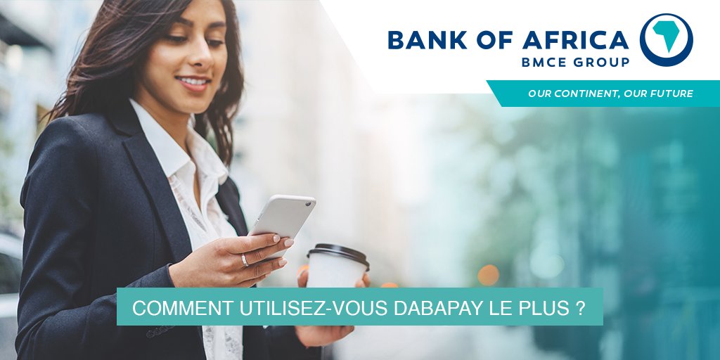 Bank_OfAfrica's tweet photo. Pour quels services utilisez-vous #DabaPay le plus ?

- Règlement des achats
- Transfert d’argent

#BANK_OF_AFRICA #Banque_Connectée #OurContinent_OurFuture https://t.co/QyNtFnDXGc