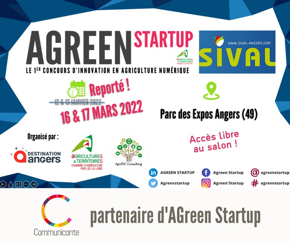 Participez à la transition numérique agricole avec AGreen Startup 🚜🐄🌱🚀
-
Que vous soyez étudiants, futurs agriculteurs, entrepreneurs, #agriculteurs, #startup… ou tout simplement motivé : participez à la 25ème édition du concours @agreenstartup !