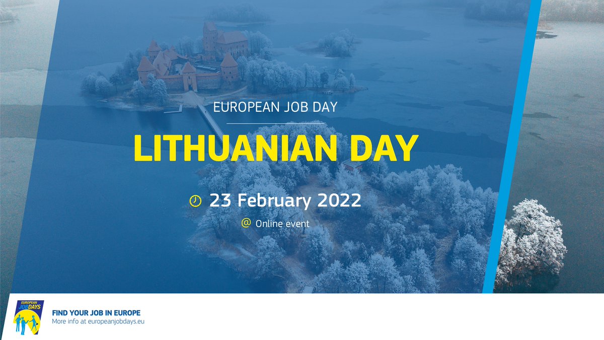 EURESJob's tweet photo. One country, 35+ job vacancies, valuable guidance, all HAPPENING TODAY!
#WorkInLithuania 🇱🇹 FREE online event offers you the chance to have an interview 💻 with Lithuanian employers!
📅Today, 23 February, 12.00 - 14.00 CET!
Register now 👇
https://t.co/zBucAh7ICN
#EURESjobs https://t.co/VNmAVJsRV6