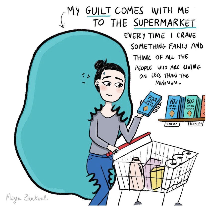 C’è una grave crisi finanziaria  in #Libano che condiziona gravemente la vita dei cittadini.
La racconta così Maya Zankoul, vignettista libanese pubblicata dalla giovane casa editrice <a href="/ilsirente/">Editrice il Sirente</a> 
#mayazankoul #cartoonist #cultura #medioriente #Lebanon #antropologia