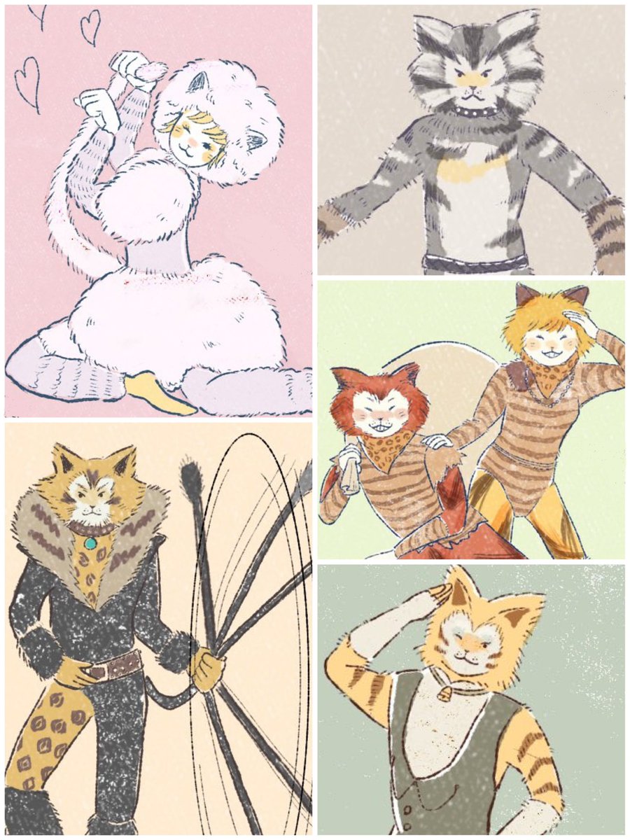 猫の日なので過去絵のジェリクルキャッツたち 
