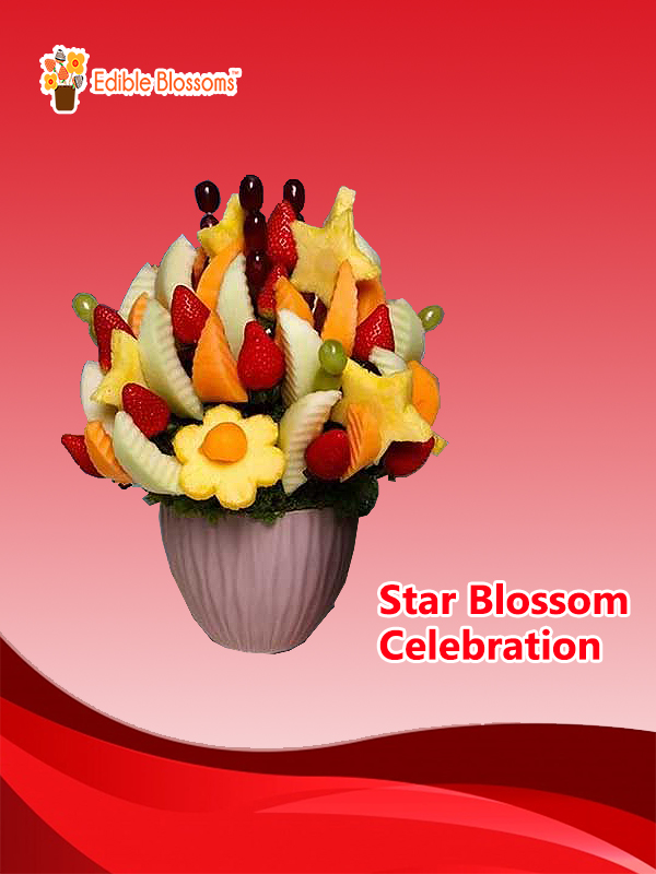 Star Blossoms
Star Blossoms On You blossom is filled with fresh sweet strawberries, heart-shaped pineapple, Pineapple Daisies, honeydew melon cantaloupe melon grapes. 
Order Now: bit.ly/3BDECYK
📱 WhatsApp: 0115 947 6666
#EdibleBlossomsuk  #chocolate #fun #freshlymade