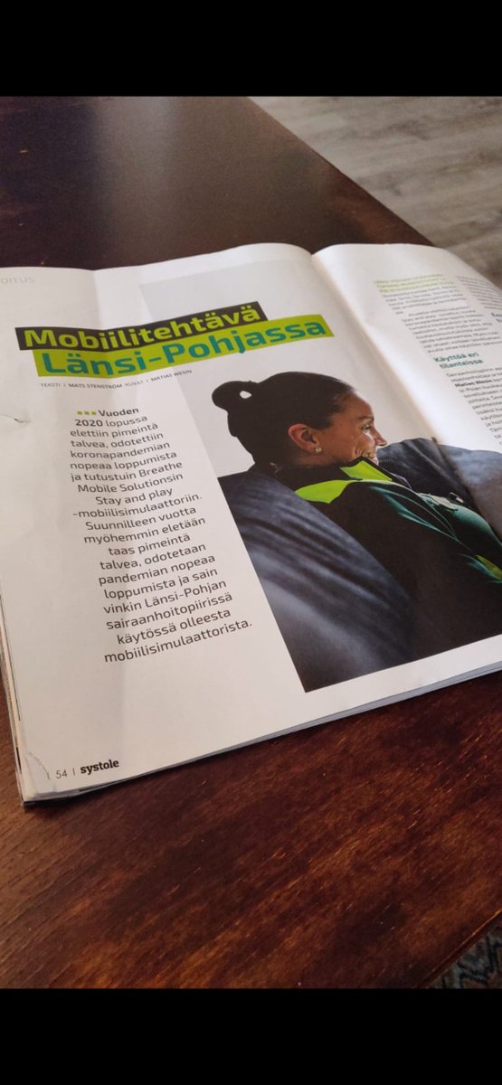 2022 ensimmäisessä <a href="/SystoleLehti/">SYSTOLE</a> - artikkeli asiakkaamme Länsi-Pohjan sairaanhoitopiirin kokemuksista mobiilisimulaattorimme käytöstä.

Tutustu lisää tuotteeseemme täältä: stayandplay.breathe-mobile.com

Systolen aiempaan juttuun pääsee tutustumaan täältä: systole.fi/tehtava-matkap…