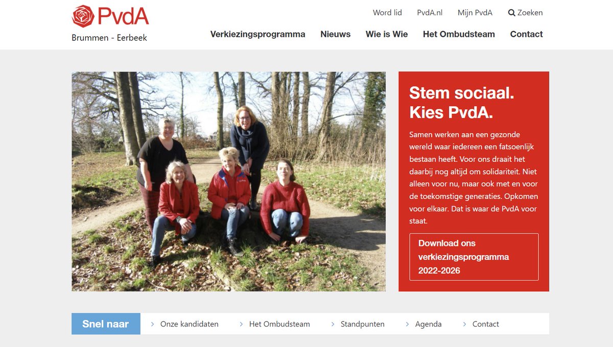 pvdabrummen's tweet photo. Heb je onze website al gezien? Deze heeft een update gekregen. Onder andere zijn meerdere pagina's vernieuwd. Daarnaast staan ons verkiezingsprogramma en de kandidatenlijst online. Neem een kijkje op https://t.co/Qn7vGQI9PL 🌹👇💻

#PvdA #PvdABrummenEerbeek #StemSoiciaalKiesPvdA https://t.co/CvULMGYqhE