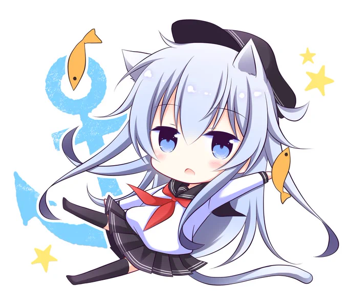 なんか過去絵探ってたらミニキャラのネコミミ響(ヌイ含む)いっぱい出てきた…!(まだある)#猫の日 #艦これ #響 #ヴェールヌイ 