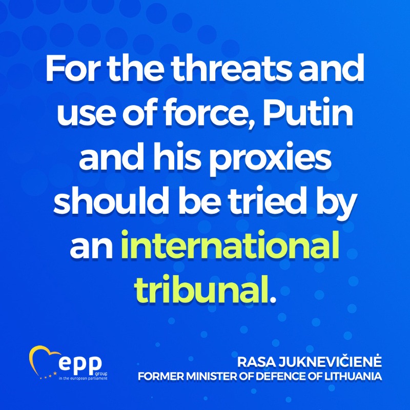 EPPGroup's tweet photo. By further invading Ukraine, Vladimir Putin is politically finished and throws his own country back by several decades.

The EPP Group Members of the European Parliament called for a new round of sanctions on Russia.

We expect the Council to act swiftly in this regard.