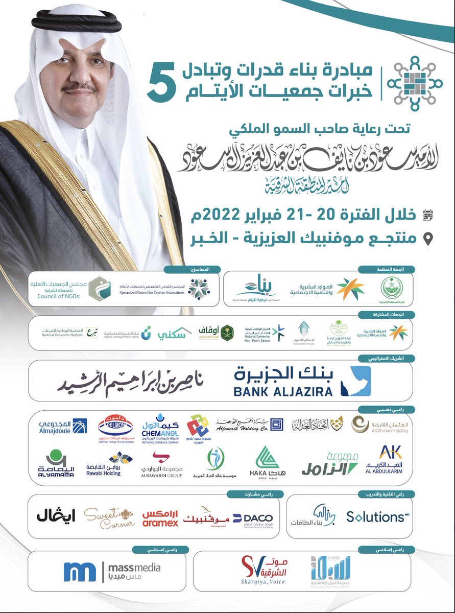 #بناء_قدراتنا_بناء_لمستقبلهم
يتقدم المجلس الفرعي التخصصي لجمعيات الأيتام بالشكر لجمعية بناء لرعاية الأيتام على التنفيذ المميز لمبادرة بناء قدرات وتبادل خبرات جمعيات الأيتام بالمملكة
مبادرة نوعية بأدوات متنوعة التقى فيها قيادات الايتام ببعضهم وبشركاء النجاح في مسيرتهم لخدمة اليتيم