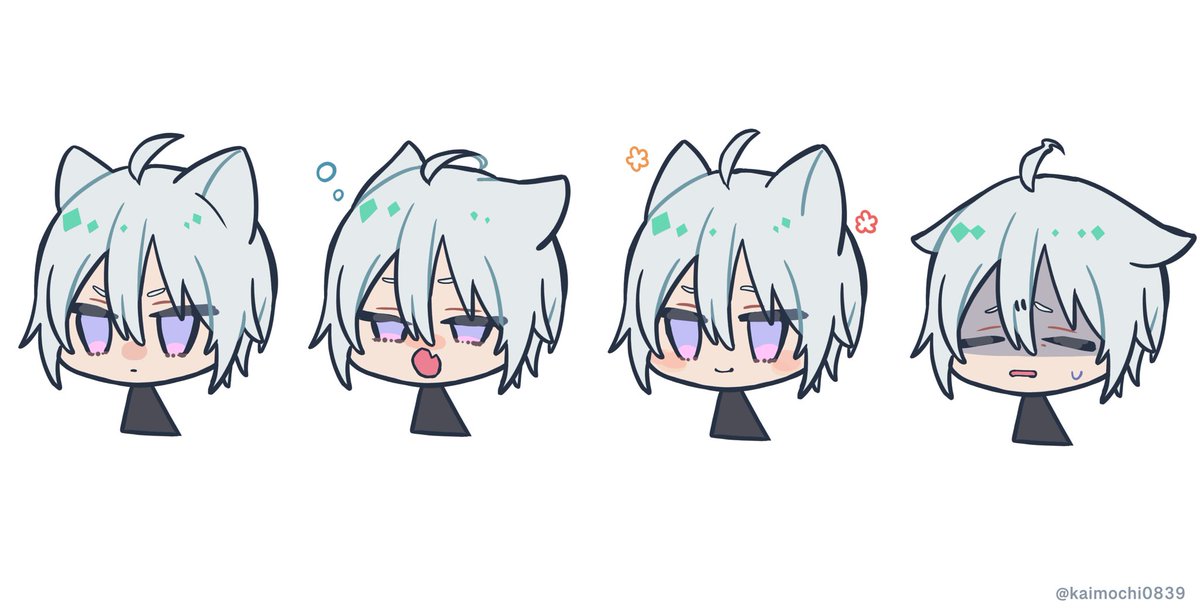 animal ears male focus purple eyes 1boy fang cat ears cat boy  illustration images