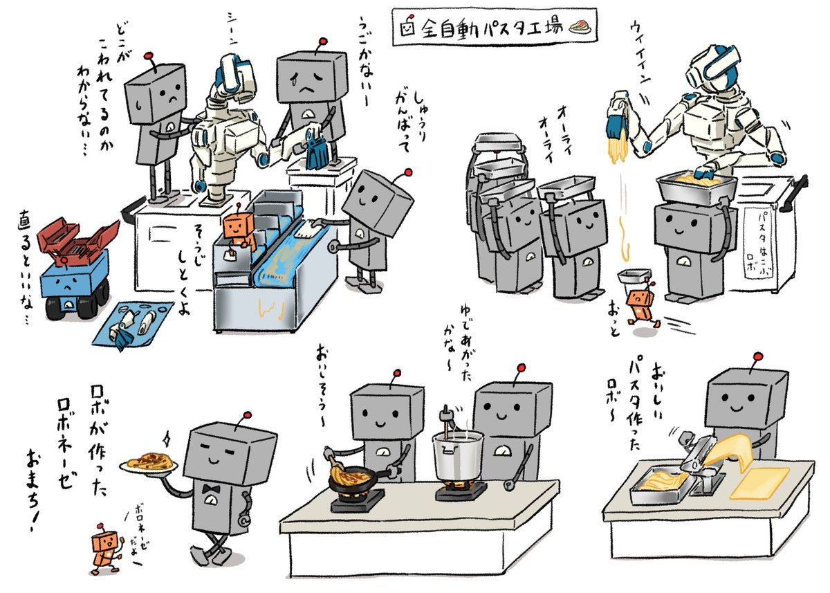 人工知能ロボットにより完全自動化された パスタ工場🍝 
#はたらくロボ 