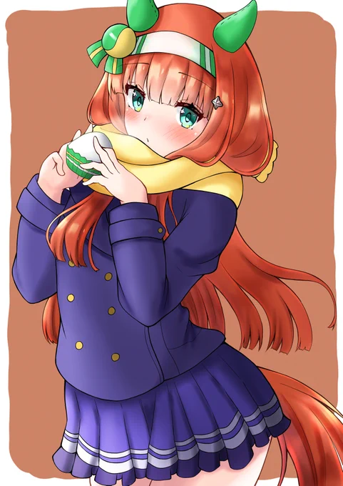ファミマコラボスズカさん可愛いすぎか...!?
髪の毛マフラーに巻き込むように決めた人にめちゃくちゃ感謝の舞をささげたい...

#ウマ娘
#サイレンススズカ 