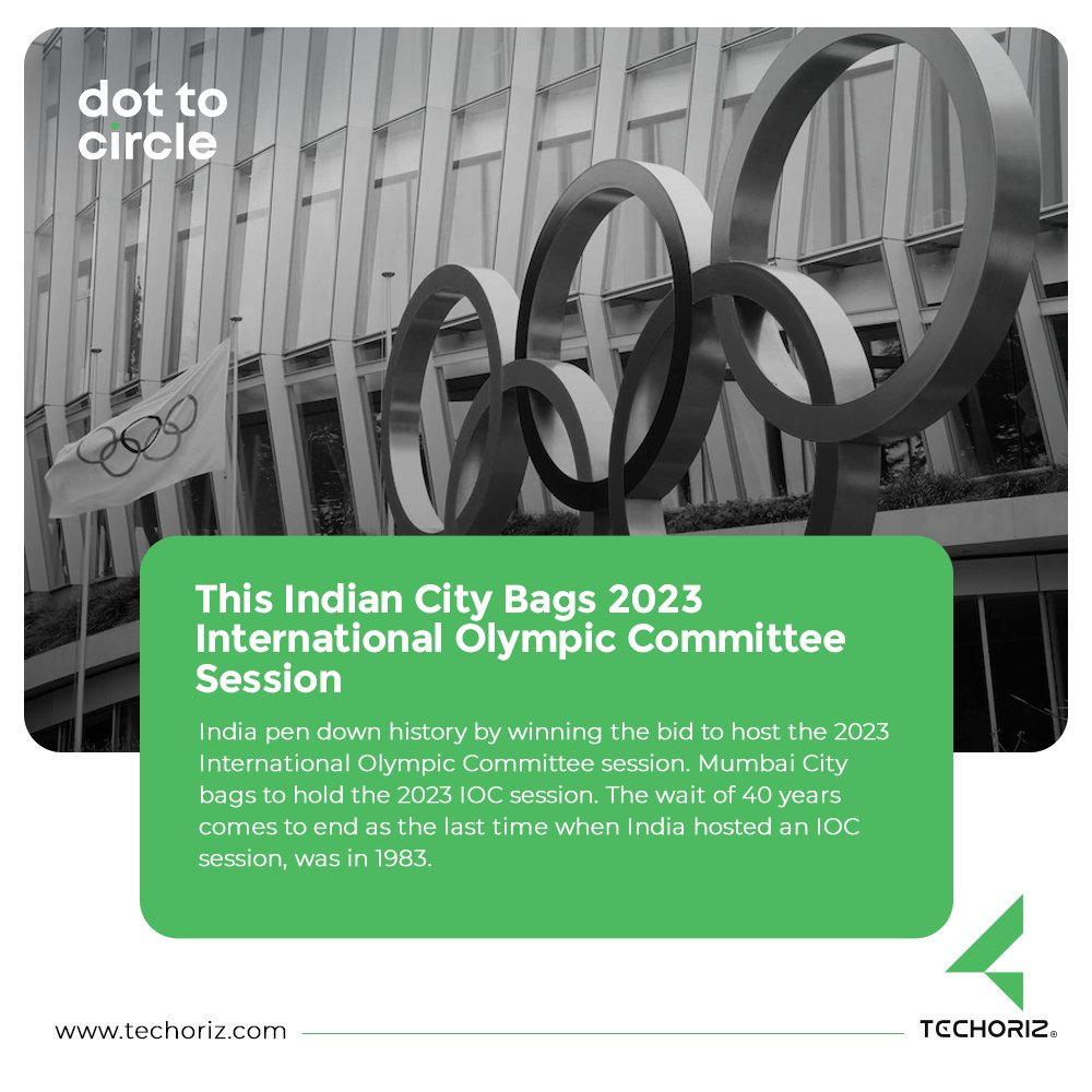DottoCircle1's tweet photo. India pen down history by winning the bid to host the 2023 International Olympic Committee session. Mumbai City bags to hold the 2023 IOC session. The wait of 40 years comes to end as the last time when India hosted an IOC session, was in 1983.
#dottocircle #dailynews #olympic https://t.co/3BDqqrTNgP