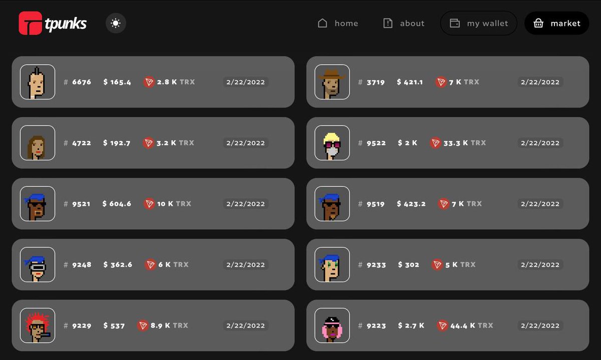 Tpunks_official's tweet photo. Hunting for a really cool #NFT? Look no further than #TPunks! We have some good-looking ones that just popped up in the shop 👉 https://t.co/kQ9jF2q0I7 🔥

Buy your Punk today and be on your way🚀

#TPunkfam #TronPunks #NFTCollection #CryptoPunks #Tron @justinsuntron @apenftorg https://t.co/cFjdGSjpA8
