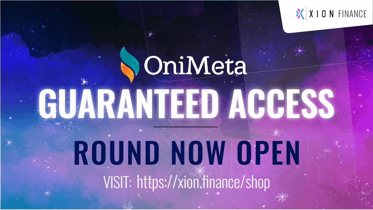 The <a href="/OnimetaOfficial/">OniMeta Official</a> IDO on #XionFinance is LIVE🥳

Join Here👉 xion.finance/shop

Only available for guaranteed stakers!

Join the level, participate &amp; get cashback in $XGT!

Go Go Go!🔥🔥🔥

#IDO #Onimeta $OMT #XionPad