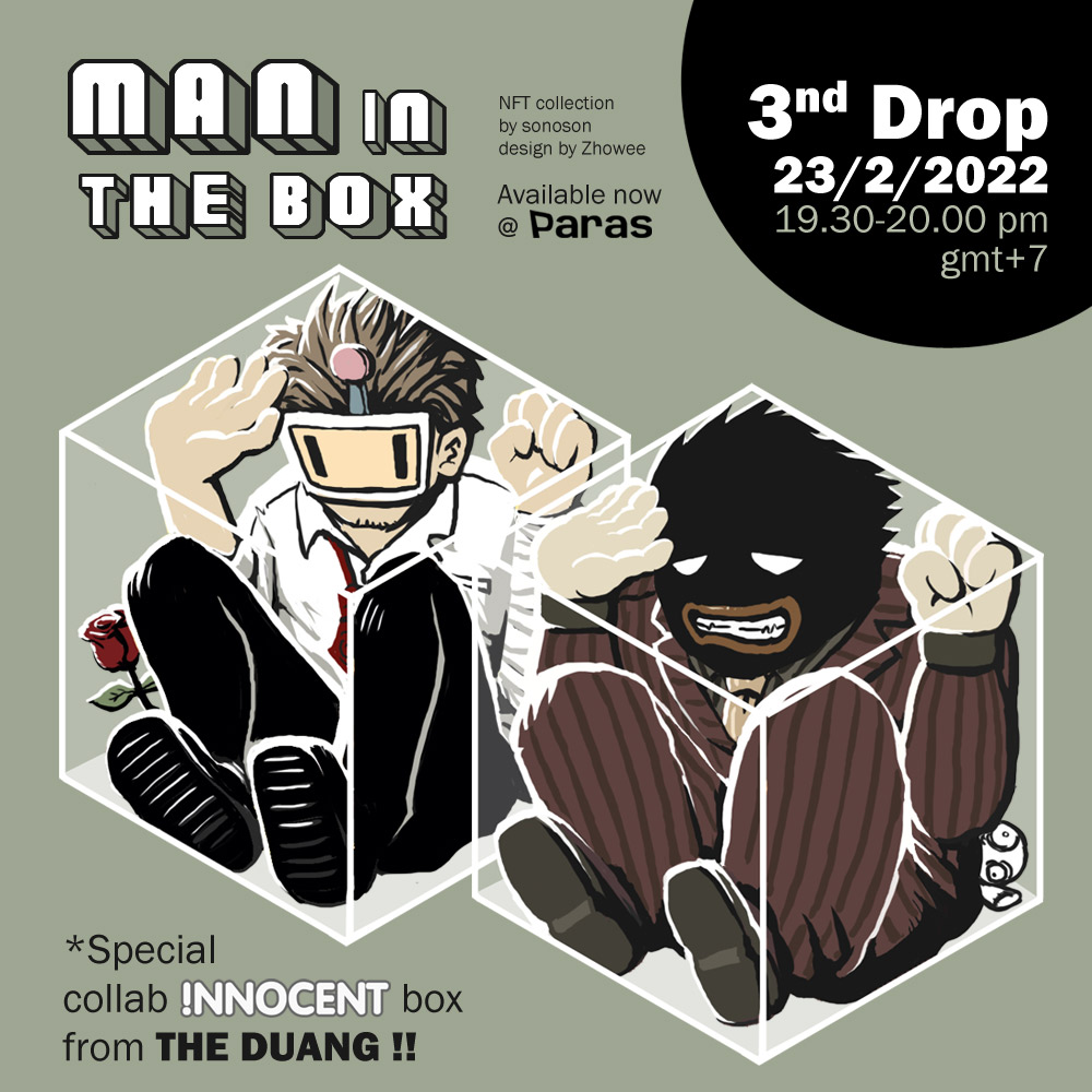 Letscomicth's tweet photo. Look who coming in the box next drop !
Thanks @aroundtheduang for the collab box.

https://t.co/l5oW2idFfE
3rd drop 23/2/2022 19.30 pm gmt+7

#PARASnft #paras #theduang #letscomic https://t.co/8FBiOp4PAQ