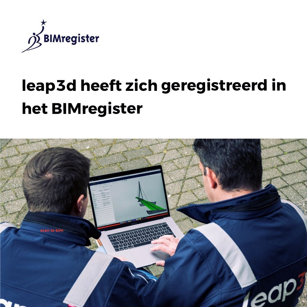 BIMregister's tweet photo. @Leap3D Leap3D heeft zich geregistreerd in het BIMregister. 

leap3d helpt je een betrouwbaar as-built 3D BIM-model van de situatie te verkrijgen.

leap 3D zal ook te vinden zijn bij de @BIMonderwijsdag op 4 oktober. 
Binnenkort vertellen we meer vanuit het interview.

#BIM #bouw https://t.co/DIlJnTNiiJ