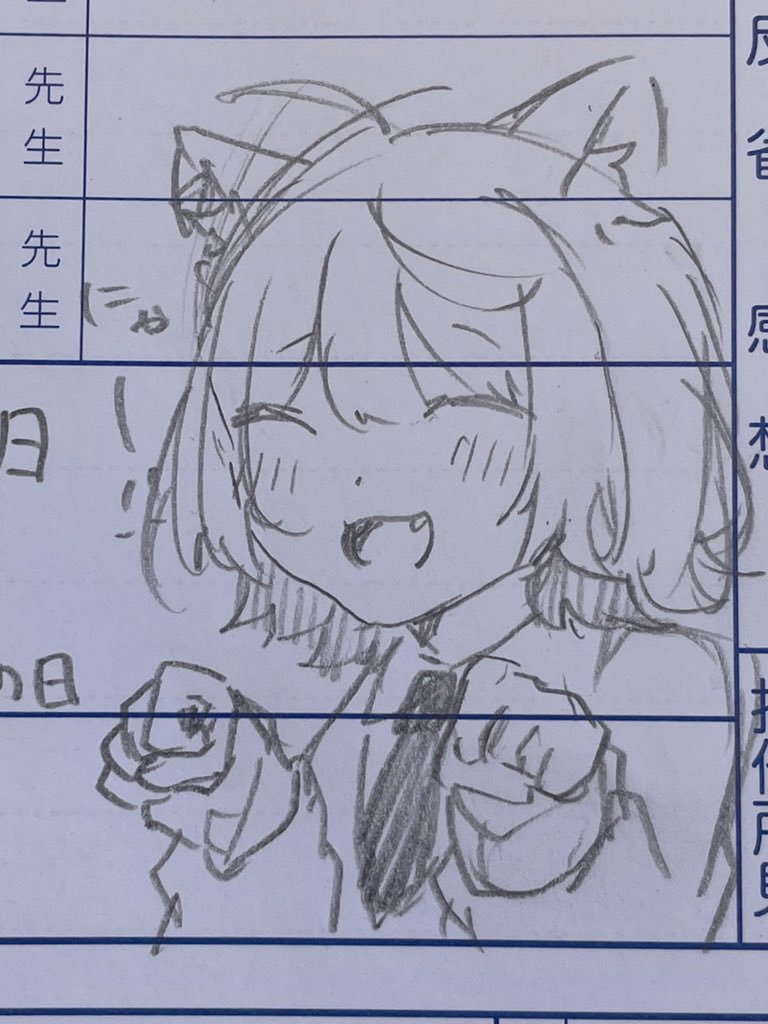 ねこの日何も描いてないので日誌に描いた絵載せるね 