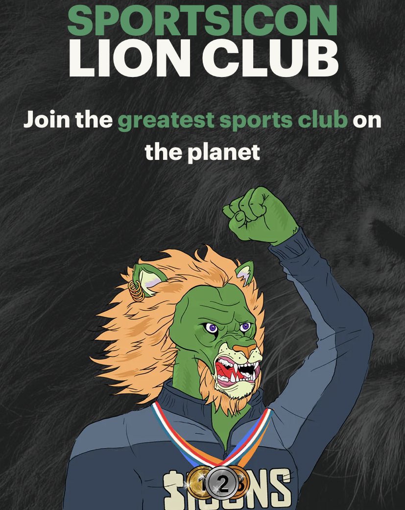 The <a href="/SportsIcon/">Sports Icon</a> Lion #NFT Club is the greatest sports club on the planet &amp; your Lion #NFTs act as your membership card! 🦁 

Join the club here: opensea.io/collection/lio…